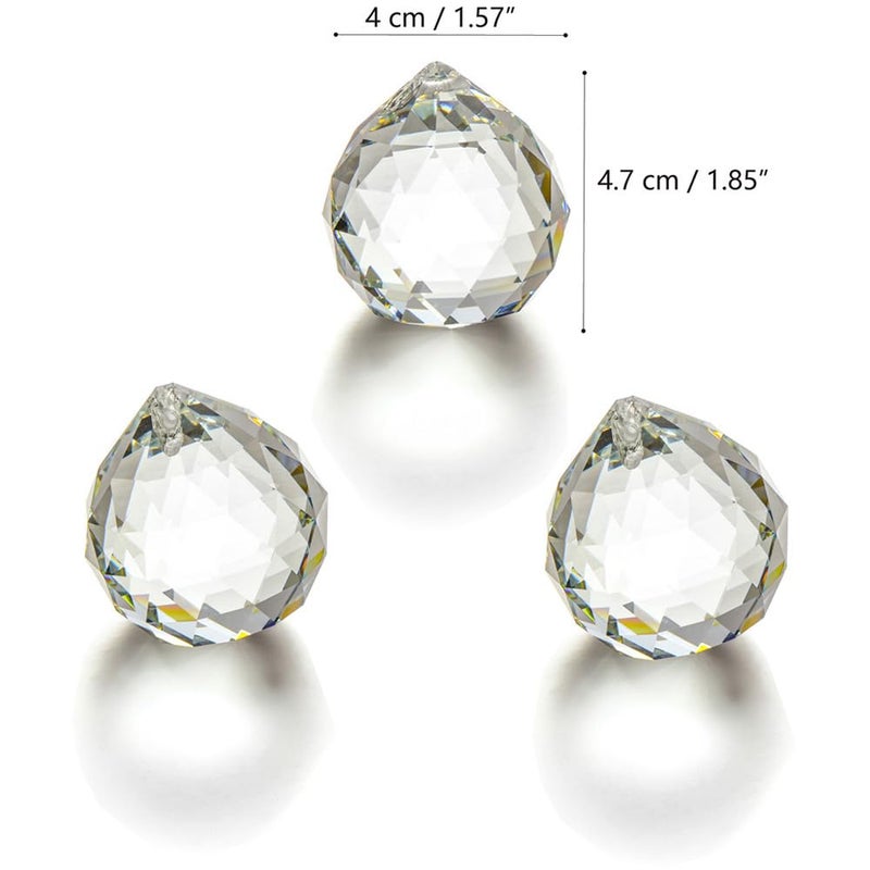 JIHUI Clear Glass Crystal Ball Prism Pendant Suncatcher 40 mm - Image 2
